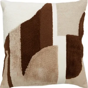 Light & Living sierkussen Lauro crème donkerbruin B45 × H45 cm